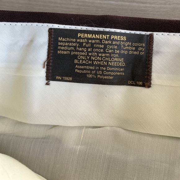 Vintage NWT McGregor Men's Brown Polyester Pants - 36 x 29.5 - Waist 36 Length M - Picture 4 of 9